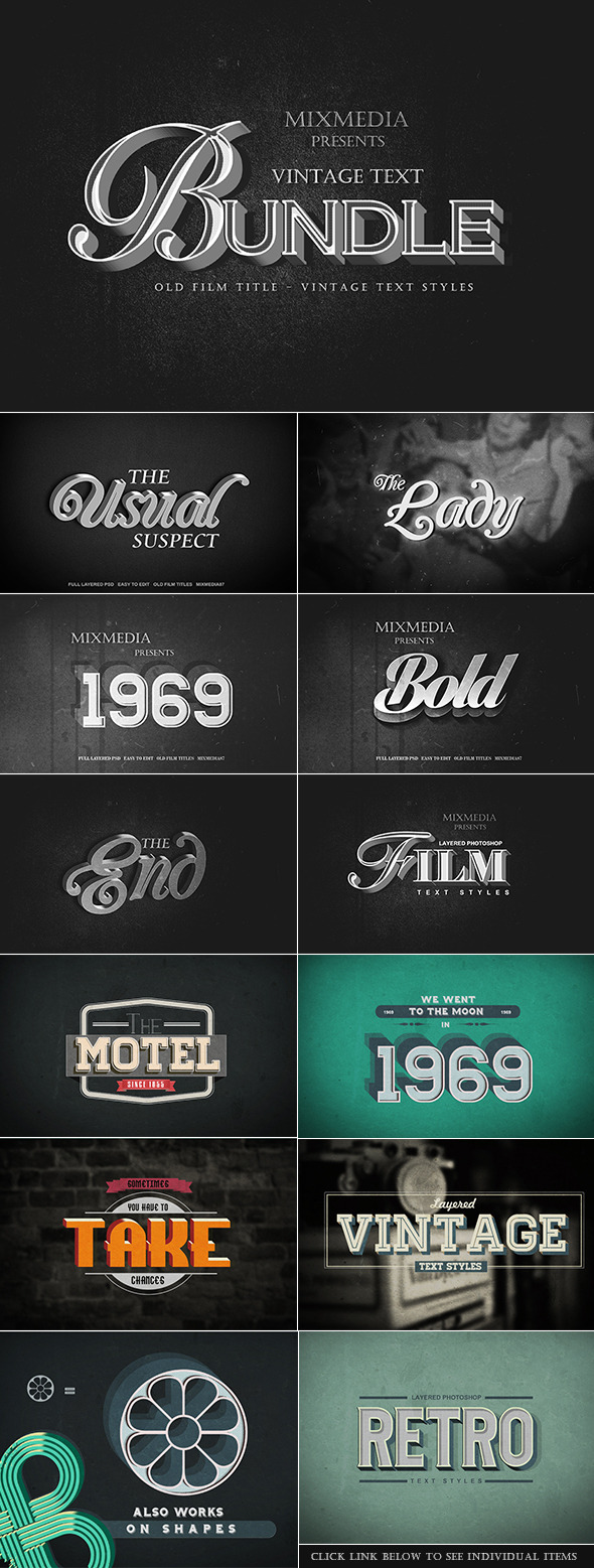 GraphicRiver Vintage Text Bundle 10956930 GraphicRiver Vintage Text Bundle 10956930