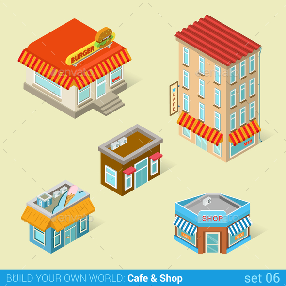 GraphicRiver Cafe and Shops 10957379 GraphicRiver Cafe and Shops 10957379