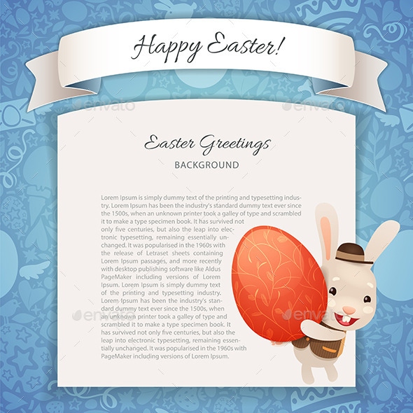 GraphicRiver Happy Easter Poster With Banny 10941421 GraphicRiver Happy Easter Poster With Banny 10941421