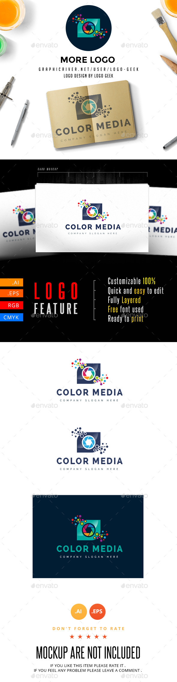 GraphicRiver Color Media Logo Template 10961285 GraphicRiver Color Media Logo Template 10961285