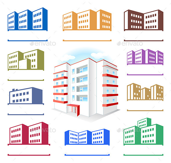GraphicRiver Multistoried Building Site Icons Set 10962013 GraphicRiver Multistoried Building Site Icons Set 10962013