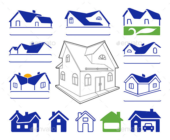 GraphicRiver Buildings Signs Set 10962018 GraphicRiver Buildings Signs Set 10962018
