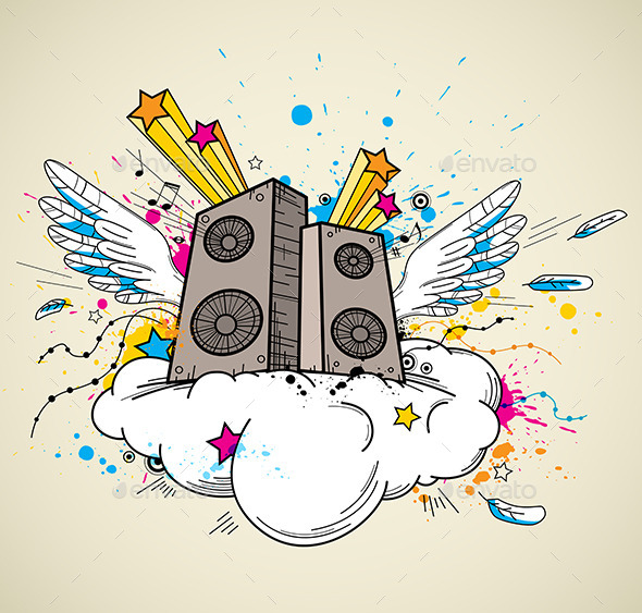 GraphicRiver Music Speakers and Cloud 10962533 GraphicRiver Music Speakers and Cloud 10962533