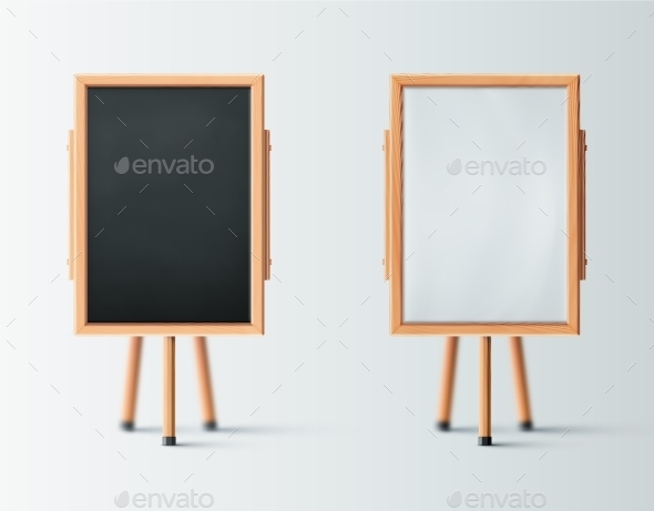 GraphicRiver Two Wooden Easel 10962568 GraphicRiver Two Wooden Easel 10962568