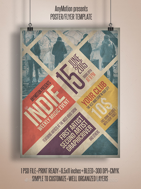 GraphicRiver Grunge Indie Flyer 10922043 GraphicRiver Grunge Indie Flyer 10922043