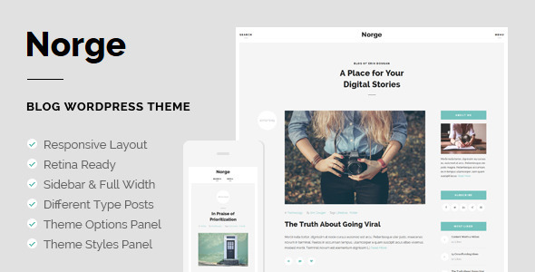 Norge - Responsive Blog WordPress Theme