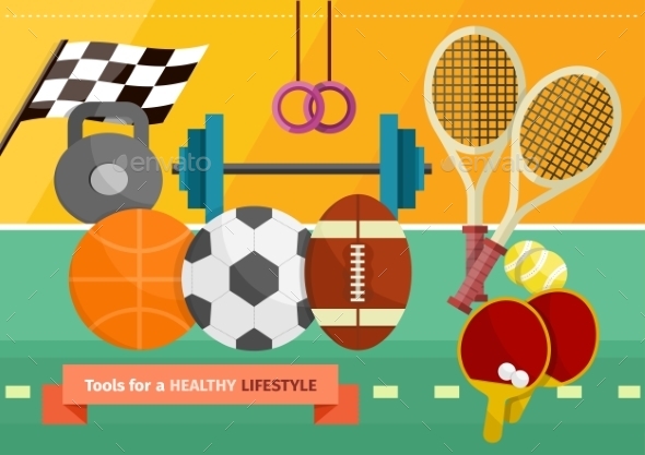 GraphicRiver Gym with Sport Equipment Concept 10963765 GraphicRiver Gym with Sport Equipment Concept 10963765