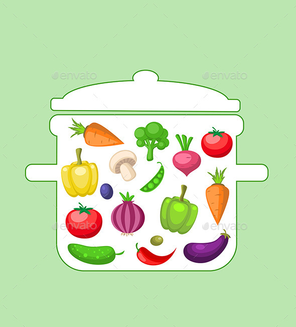 GraphicRiver Vegetables in the Pan 10963817 GraphicRiver Vegetables in the Pan 10963817