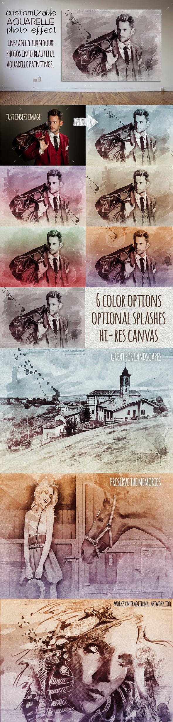 GraphicRiver Customizable Aquarelle Photo Effect 10909153 GraphicRiver Customizable Aquarelle Photo Effect 10909153
