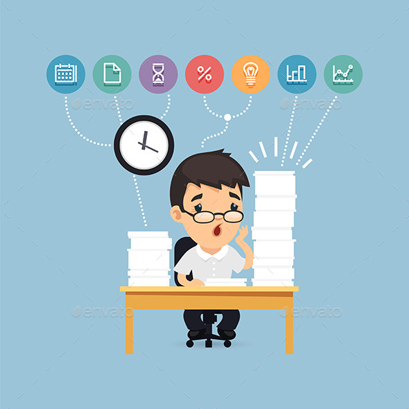 GraphicRiver Sad Manager Working at the Office 10957168 GraphicRiver Sad Manager Working at the Office 10957168