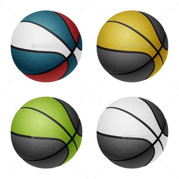 GraphicRiver Combination Colored Basketballs 10964107 GraphicRiver Combination Colored Basketballs 10964107