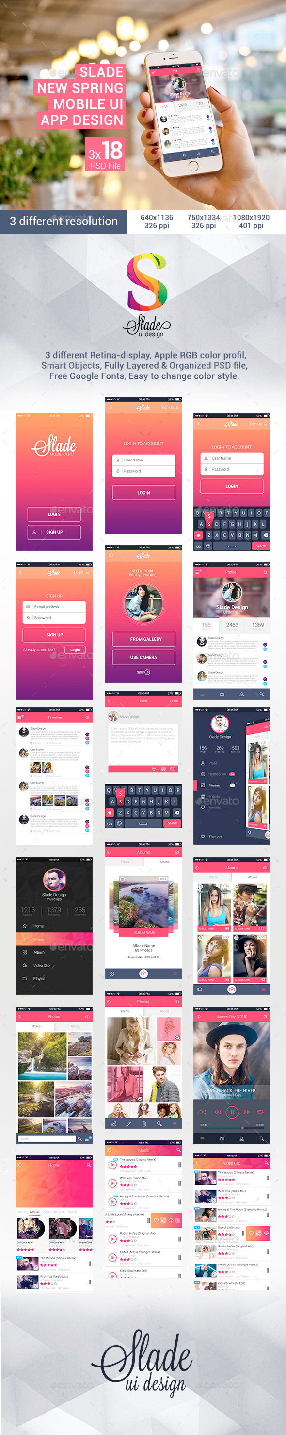 GraphicRiver Slade New Spring Mobile UI App Design 10968945 GraphicRiver Slade New Spring Mobile UI App Design 10968945