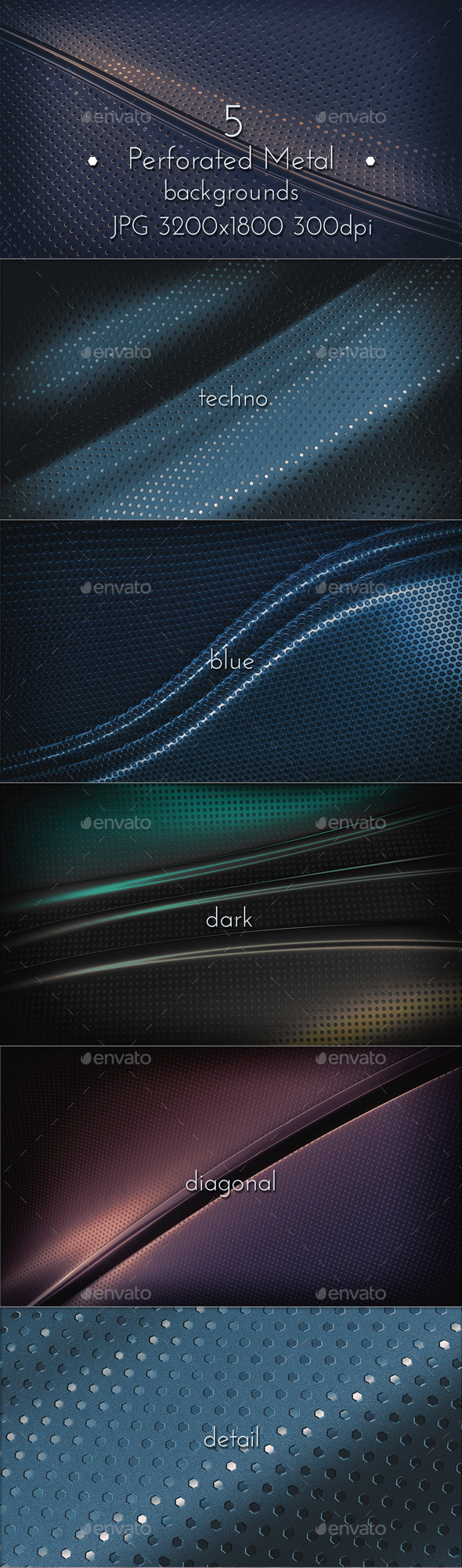 GraphicRiver Perforated Metal Backgrounds 10968976 GraphicRiver Perforated Metal Backgrounds 10968976