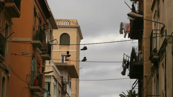 VideoHive Shoes Hanging From Washing Line In Barcelona 10971125 VideoHive Shoes Hanging From Washing Line In Barcelona 10971125