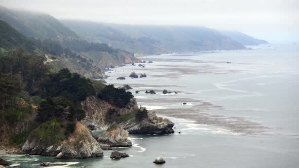 Northern California Coast Beach In Fog Northern California Coast Beach In Fog
