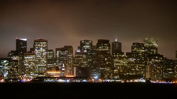 The Foggy San Francisco Skyline At Night 1 The Foggy San Francisco Skyline At Night 1