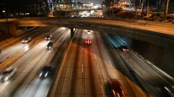 Traffic In Downtown Los Angeles At Night 6 Traffic In Downtown Los Angeles At Night 6