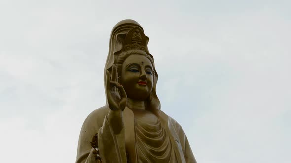 Time Lapse Of Buddha With Clouds Passing