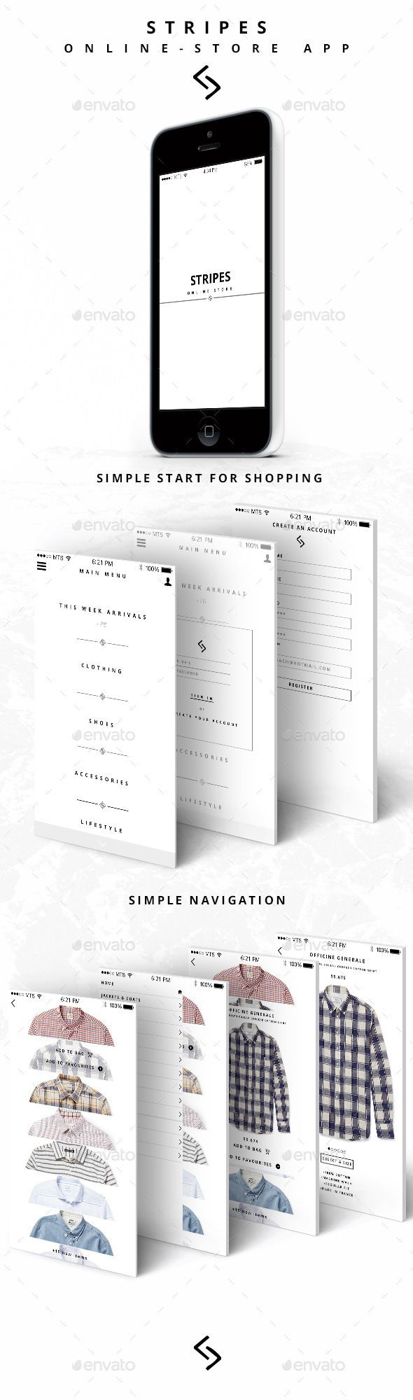GraphicRiver Stripes Online Store App 10957149 GraphicRiver Stripes Online Store App 10957149