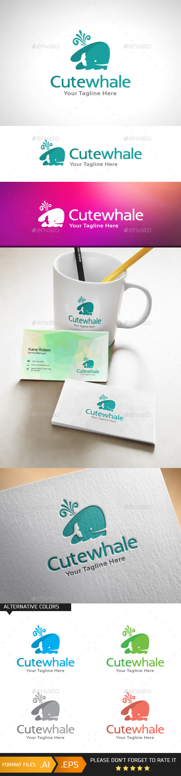 GraphicRiver Cute Whale Logo Template 10978915 GraphicRiver Cute Whale Logo Template 10978915