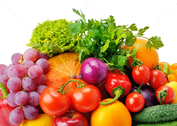 fruits and vegetables isolated on white background (Misc) Photo Download