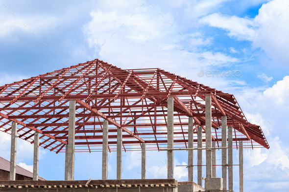 Roof steel install for new house (Misc) Photo Download