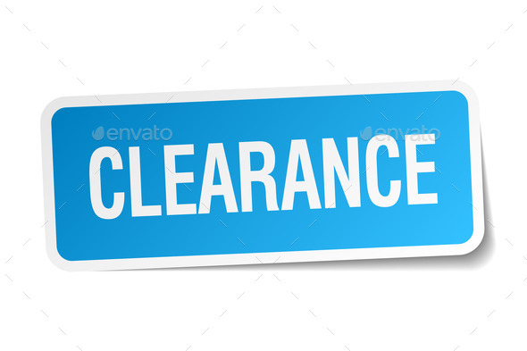 clearance blue square sticker isolated on white (Misc) Photo Download