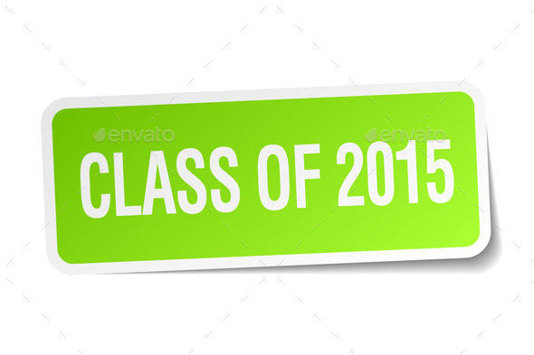 class of 2015 green square sticker on white background (Misc) Photo Download