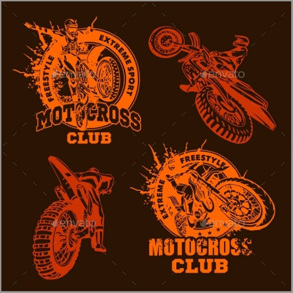 GraphicRiver Motocross Sport Emblems 10981563 GraphicRiver Motocross Sport Emblems 10981563