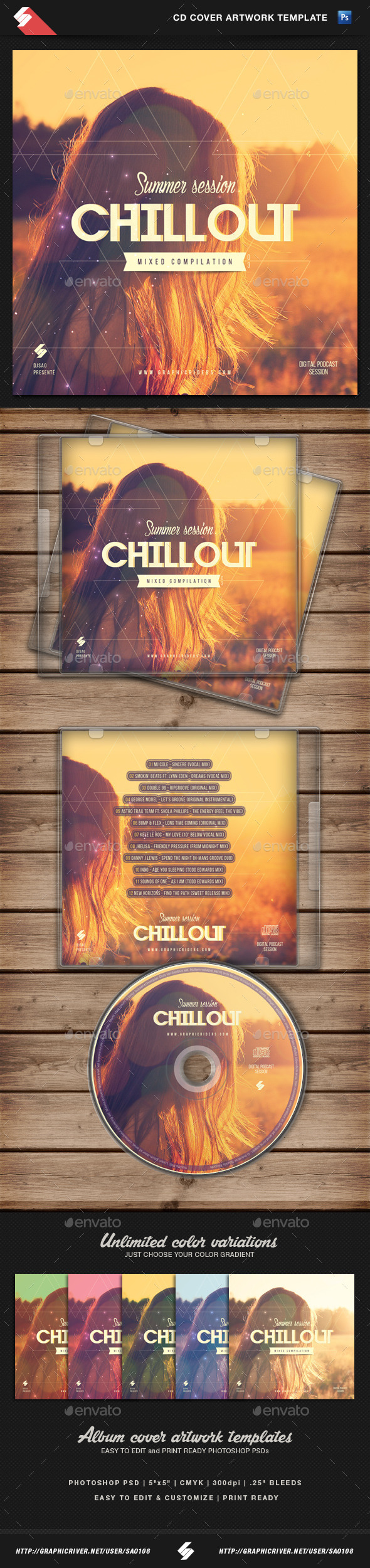 GraphicRiver Summer Chillout CD Cover Artwork Template 10983633 GraphicRiver Summer Chillout CD Cover Artwork Template 10983633