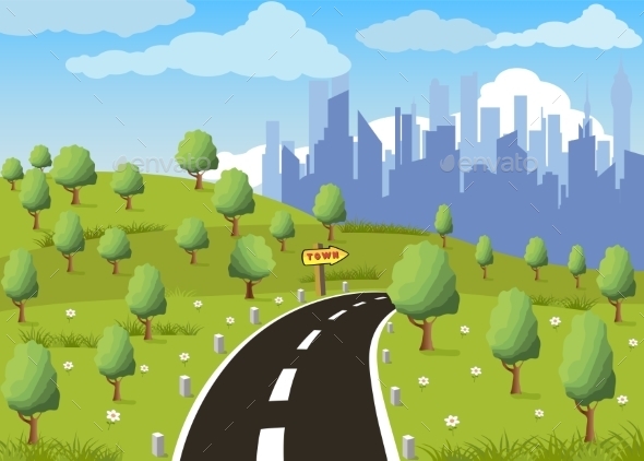 GraphicRiver Road to a City 10984732 GraphicRiver Road to a City 10984732