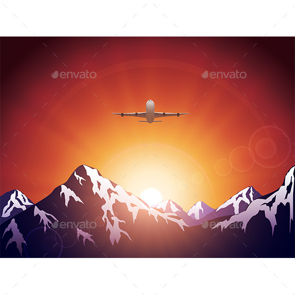 GraphicRiver Plane in Mountains 10985243 GraphicRiver Plane in Mountains 10985243