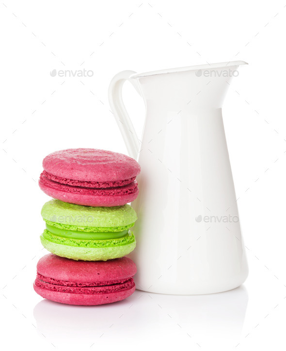 Colorful macarons and milk jug (Misc) Photo Download