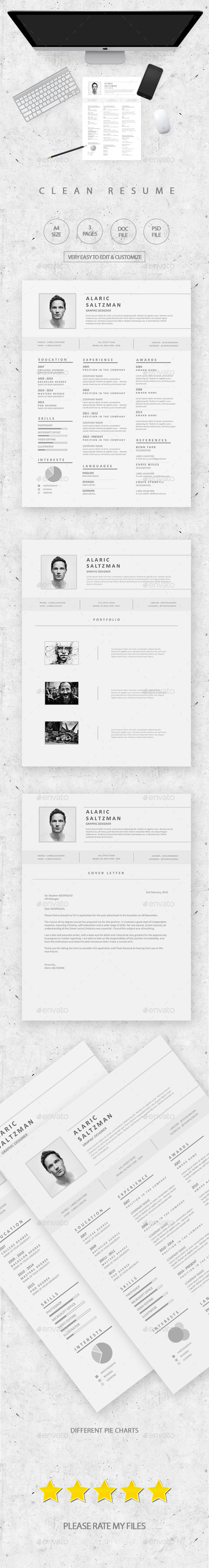 GraphicRiver Clean & Simple Resume 10856589 GraphicRiver Clean & Simple Resume 10856589