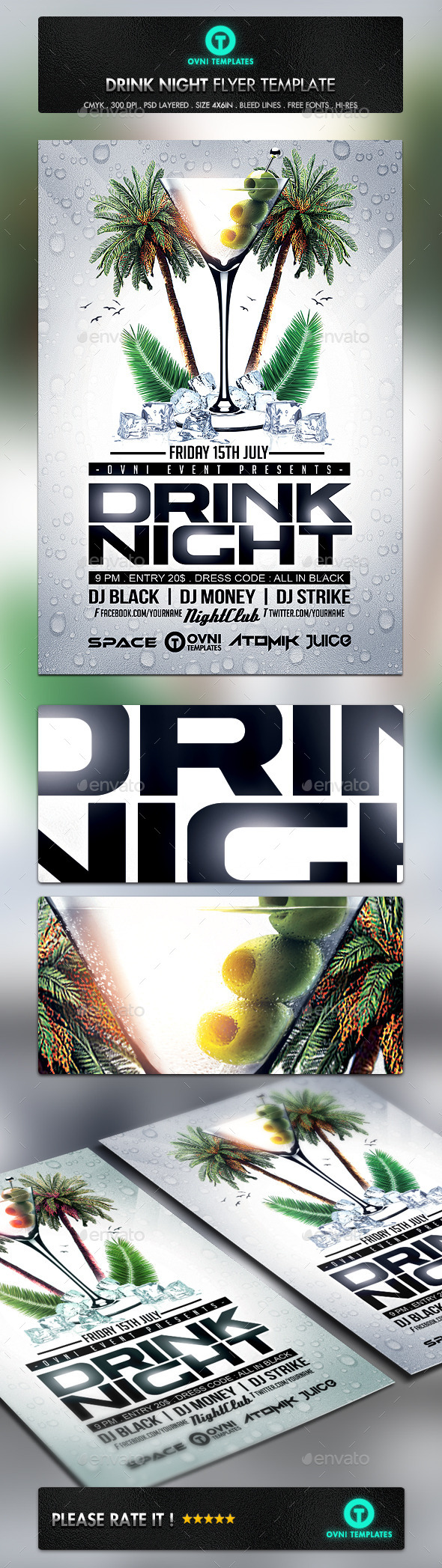 GraphicRiver Summer Drink Night Flyer Template 10986315 GraphicRiver Summer Drink Night Flyer Template 10986315