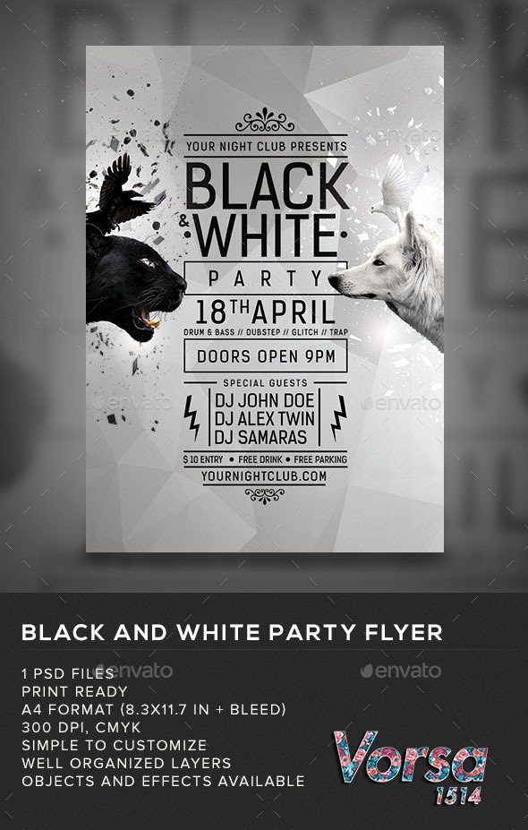 GraphicRiver Black & White Party Flyer 10986743 GraphicRiver Black & White Party Flyer 10986743