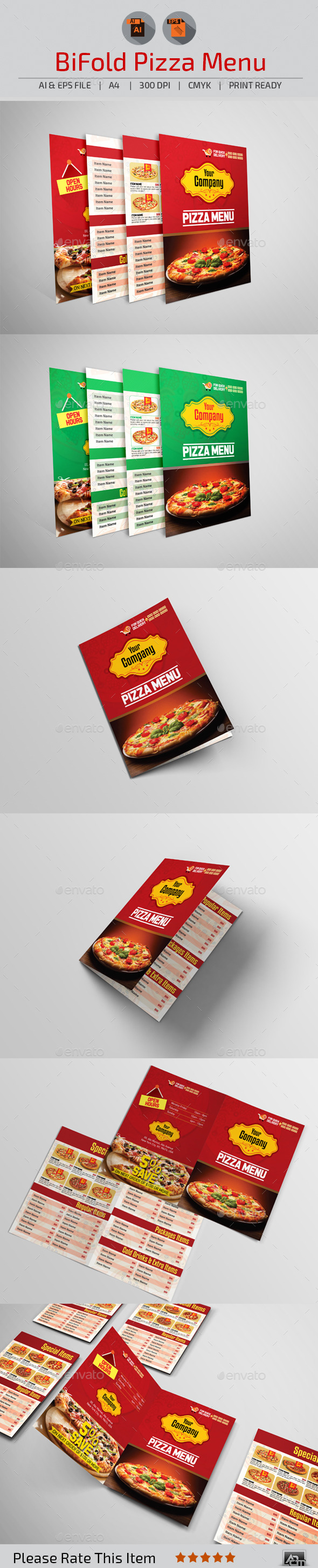 GraphicRiver Bi-Fold Pizza Menu 10935536 GraphicRiver Bi-Fold Pizza Menu 10935536