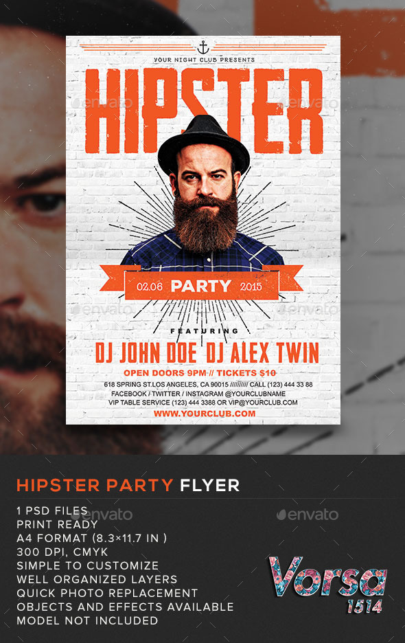 GraphicRiver Hipster Party Flyer 10987464 GraphicRiver Hipster Party Flyer 10987464