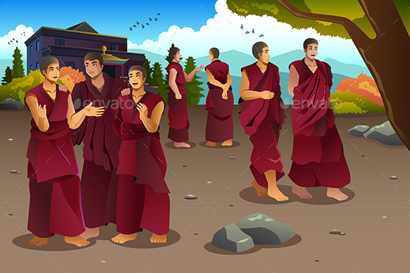 GraphicRiver Buddhist Monks in Tibet Temples 10988217 GraphicRiver Buddhist Monks in Tibet Temples 10988217