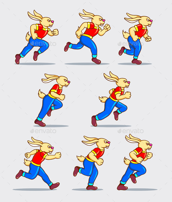 GraphicRiver Running Rabbit Sprites Game Assets 10988676 GraphicRiver Running Rabbit Sprites Game Assets 10988676