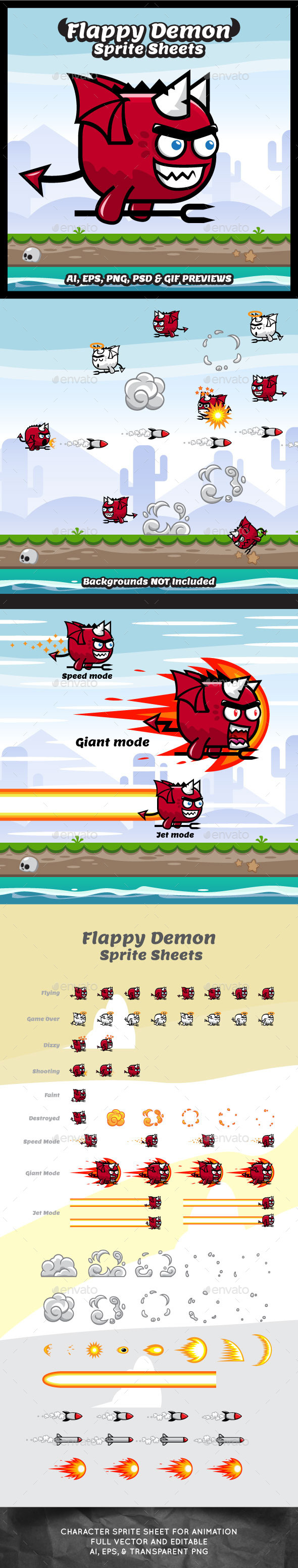 GraphicRiver Flappy Demon Sprite Sheet Game Character 10988896 GraphicRiver Flappy Demon Sprite Sheet Game Character 10988896