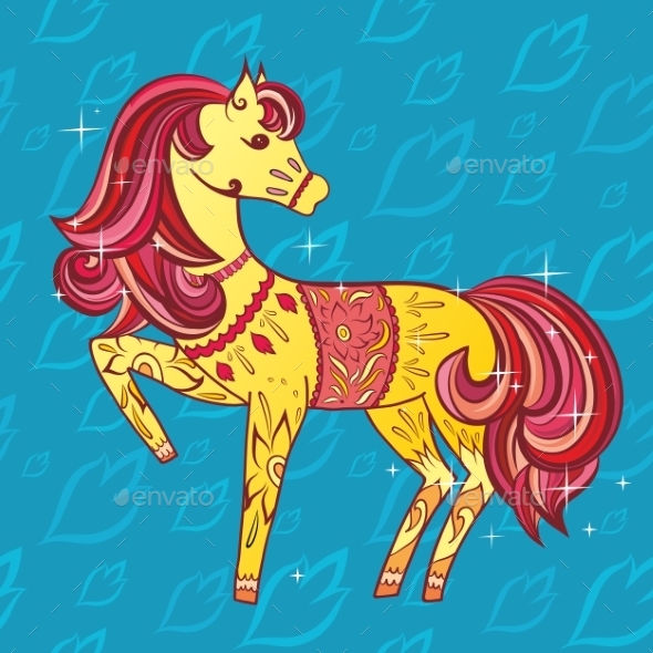 GraphicRiver Magic Horse Vector Illustration 10990678 GraphicRiver Magic Horse Vector Illustration 10990678