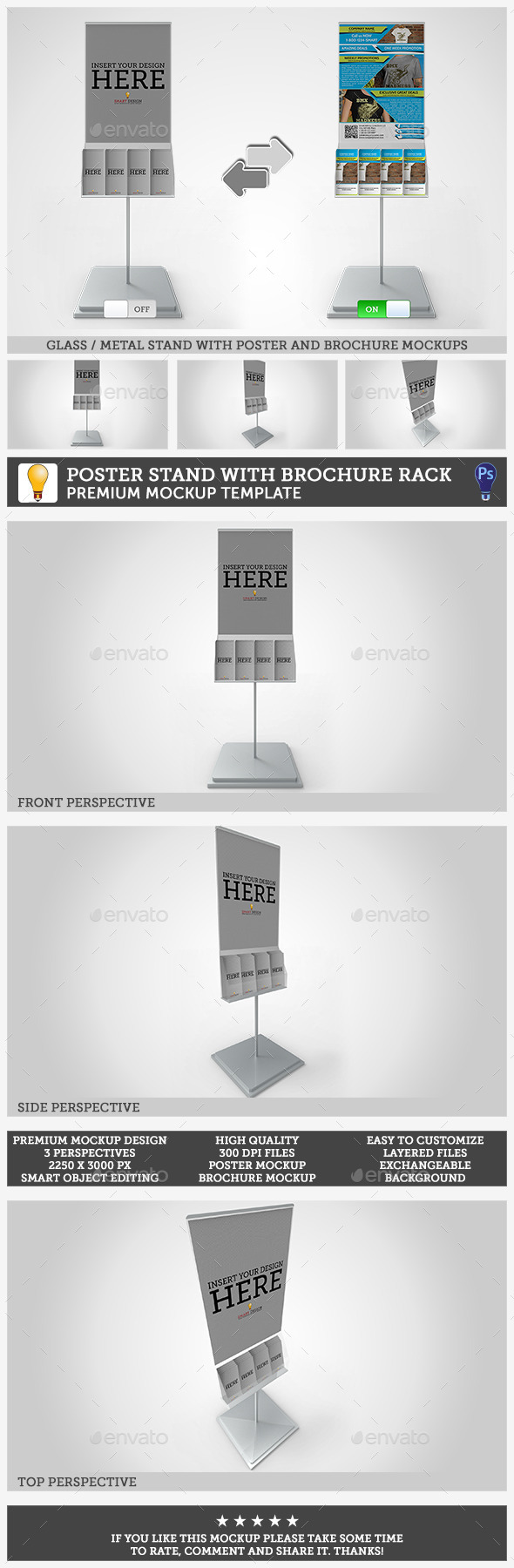 GraphicRiver Poster Stand with Brochure Rack Mockup 10991481 GraphicRiver Poster Stand with Brochure Rack Mockup 10991481