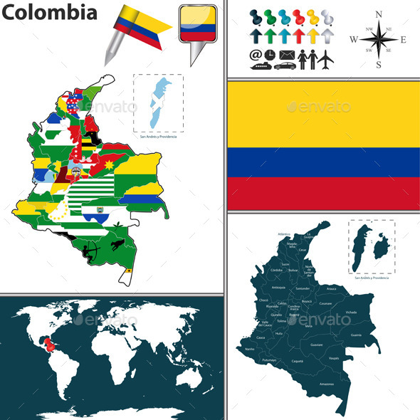GraphicRiver Map of Colombia 10991736 GraphicRiver Map of Colombia 10991736