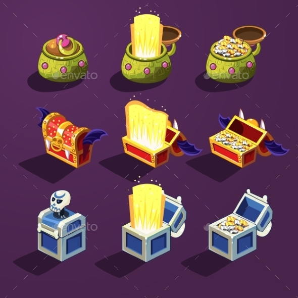 GraphicRiver Chest Set for Game Resource Vector Illustration 10991744 GraphicRiver Chest Set for Game Resource Vector Illustration 10991744