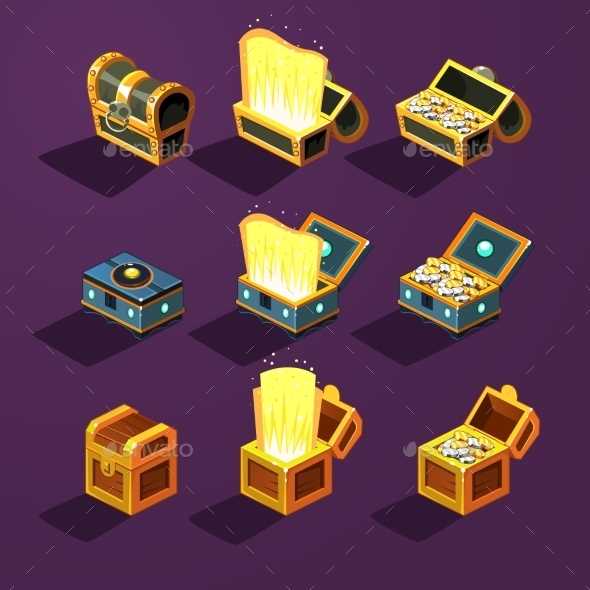 GraphicRiver Chest Set for Game Resource Vector Illustration 10991745 GraphicRiver Chest Set for Game Resource Vector Illustration 10991745