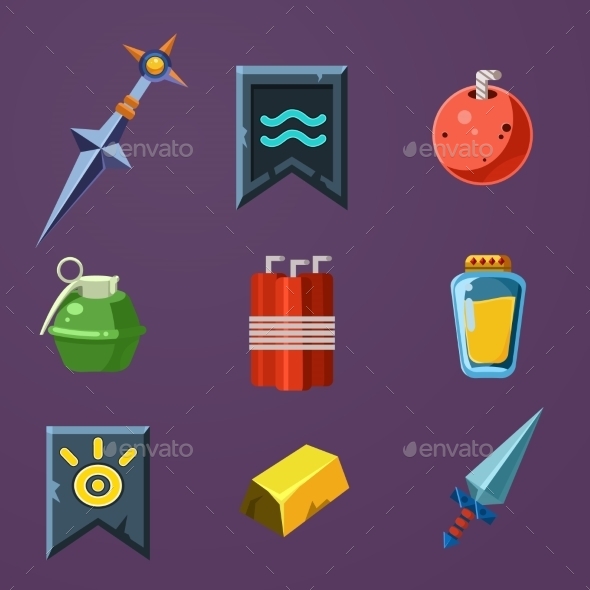 GraphicRiver Game Resources Icons Flat Vector Set 10991750 GraphicRiver Game Resources Icons Flat Vector Set 10991750