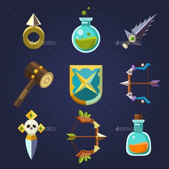 GraphicRiver Game Resources Icons Flat Vector Set 10991753 GraphicRiver Game Resources Icons Flat Vector Set 10991753