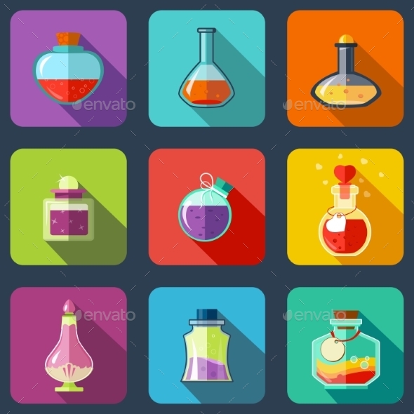 GraphicRiver Transparent Magic Elixir in Different Colors 10991763 GraphicRiver Transparent Magic Elixir in Different Colors 10991763