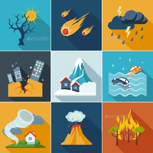GraphicRiver Natural Disaster Icons 10992182 GraphicRiver Natural Disaster Icons 10992182